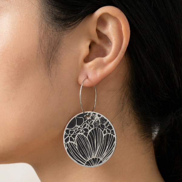 duże czarne kolczyki koła m